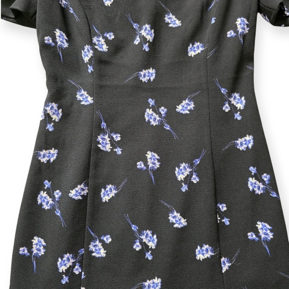 Club Monaco Lenoria Mini Dress, Black Floral, Women's Size 00 - Picture 3 of 9